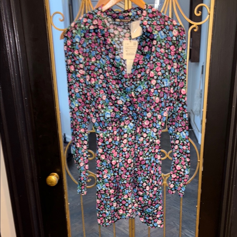 Zara Floral Long Sleeve Dress - Multicolor